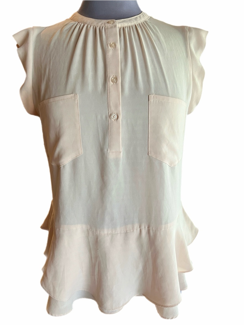 Mossimo Blouse with Ruffle Hemline Size M